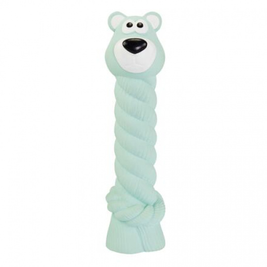 Medvídek s latexovým lanem a chroupacím zvukem 15 cm, latex HipHop Dog