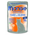 MONGE NATURAL kapsička tuňák v želé s lososem pro kočky 80 g