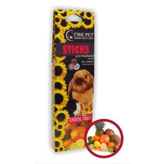 FINE PET Tyčinka Hlodavec Exotické ovoce 2ks/110g
