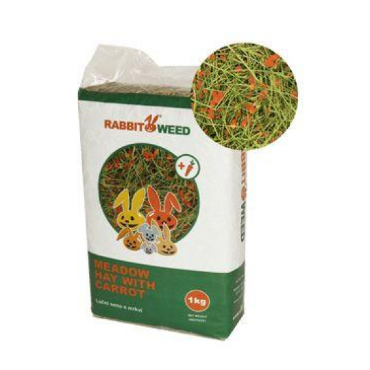 Seno luční s mrkví RabbitWeed 1kg/40l Seno luční s mrkví RabbitWeed 1kg/40l