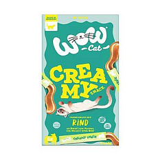 WOW Cat poch. Creamy Snack s hovězím 5x15g