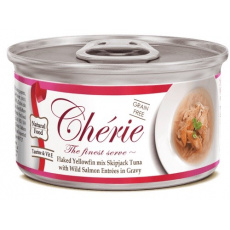 CHERIE Tuna with salmon mix in gravy - mokré krmivo pro kočky - 80g