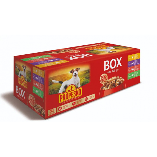 Propesko kapsičky s kuřecím, hovězím, krůtím a jehněčím pro psy 48x100 g