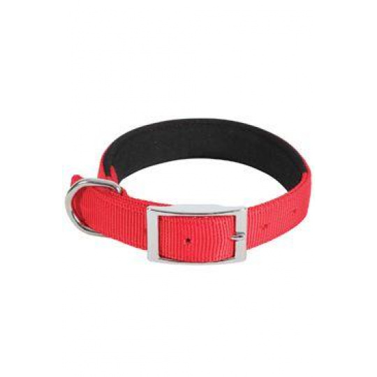 Obojek pes SOFT nylon 25mm/65cm červená Zolux
