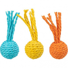 Chrastící míček, papírové lano, ø 4 × 11 cm Chrastící míček, papírové lano, ø 4 × 11 cm