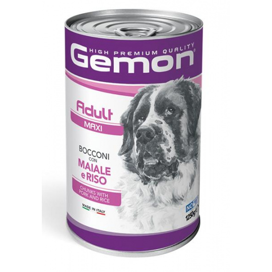 GEMON konzerva adult maxi pre psy bravčové a ryža 1250 g