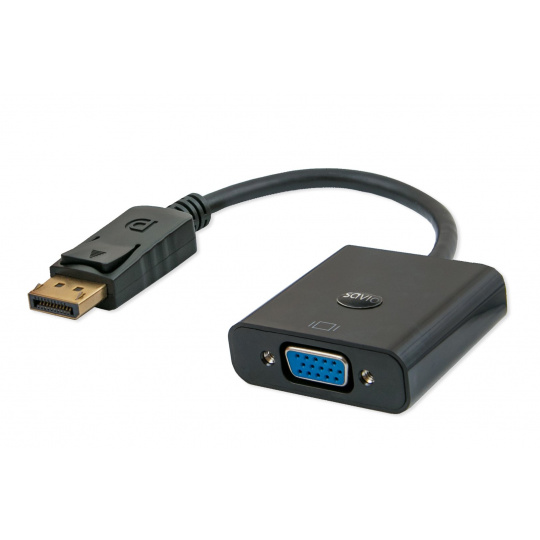 Savio CL-90 adaptér k video kabelům 0,2 m DisplayPort VGA (D-Sub) Černá