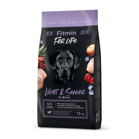 FITMIN Dog for Life Light&Senior - suché krmivo pro psy - 12 kg