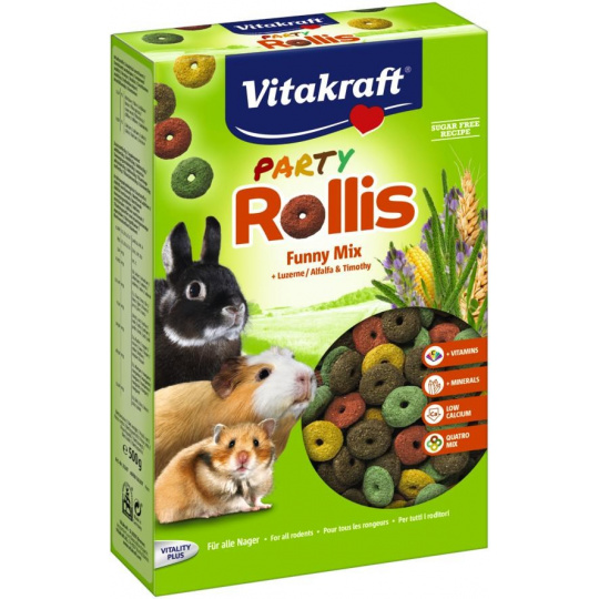 VITAKRAFT Party Rollis Funny Mix - lahůdka pro hlodavce a králíky - 500g