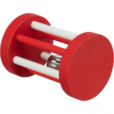 Xmas Roll - dřevěný váleček s rolničkou pro hlodavce, ? 5 × 7 cm, červená/bílá Xmas Roll - dřevěný váleček s rolničkou pro hlodavce, ? 5 × 7 cm, červená/bílá