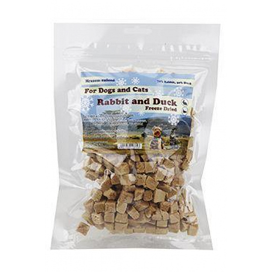 Pochoutka Králičí a kach.maso kostky sušené mrazem 85g Pochoutka Králičí a kach.maso kostky sušené mrazem 85g