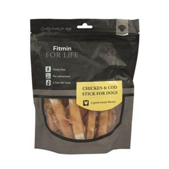 Fitmin FL dog poch. Treats Kuřecí tyčinka s tresk.400g