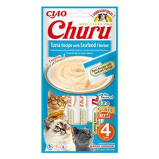 Churu Cat Tuna Recipe with Seafood Flavour 4x14g Churu Cat Tuna Recipe with Seafood Flavour 4x14g