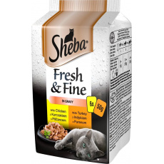 SHEBA Fresh&Fine Chicken, Turkey - mokré krmivo pro kočky - 6 x 50 g