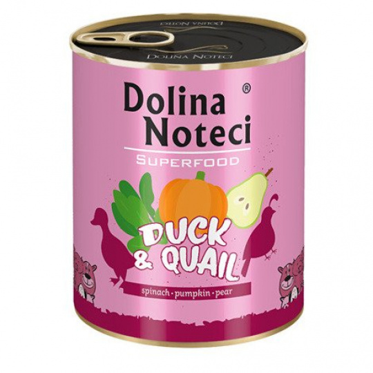 DOLINA NOTECI Superfood Duck with quail - Mokré krmivo pro psy - 800 g