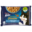 Felix Sensations Mix Treska s rajčaty, Sardinka s mrkví - vlhké krmivo pro kočky - 340g (4 x 85g)