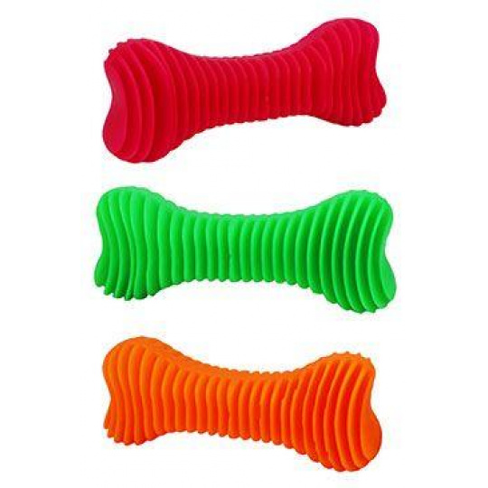 Hračka pes Kost Dentální žebrovaná plovací 18cm SP Hračka pes Kost Dentální žebrovaná plovací 18cm SP