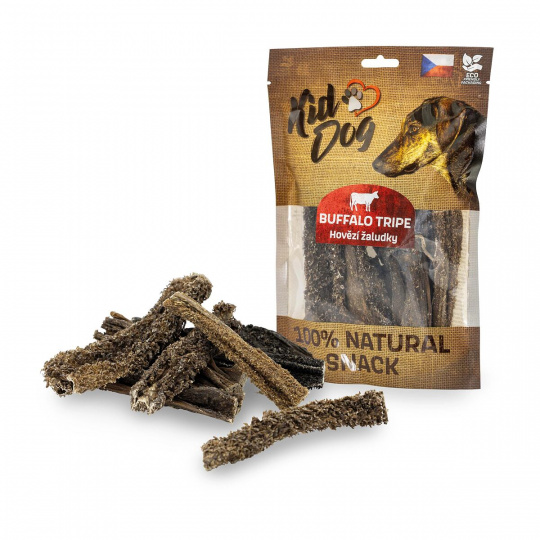 KIDDOG 100% Natural Snack, hovězí žaludek (dršťky) 12 cm/ 100 g
