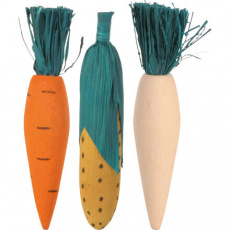 Dřevěná okusovací zelenina 10cm (3ks) TRIXIE Dřevěná okusovací zelenina 10cm (3ks) TRIXIE