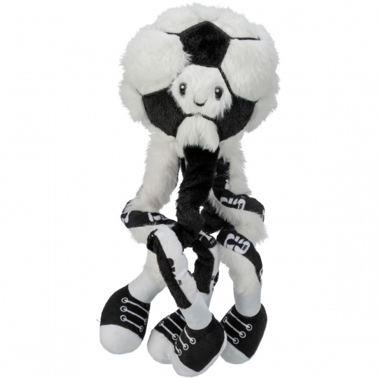 FIFA 2026 fotbalový míč s nožičkami, 32 cm, chlupatý plyš, bílá/černá - LIMITOVANÁ NABÍDKA