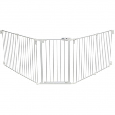 Zábrana pro psy s dvířky, 5 dílů, 62.5-300 x 76.5 cm, lakovaný kov Zábrana pro psy s dvířky, 5 dílů, 62.5-300 x 76.5 cm, lakovaný kov