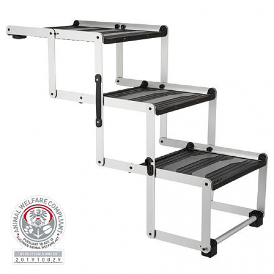 Skládací schody 3-stupňové,  37 x 57 x 120 cm, do 75 kg, hliník/TPR