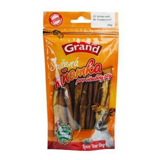 GRAND Dog poch. Suš. Mňamka střívka 100g