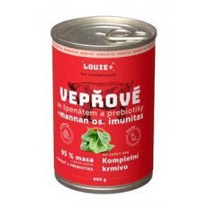 Louie Dog konz. Vepřové se špenátem a prebiotiky 400g