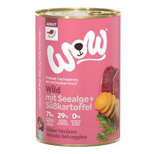 WOW Dog konz. Adult zvěřina s batáty 400g