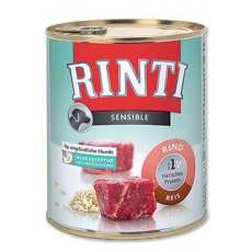 Rinti Dog Sensible konzerva hovězí+rýže 800g