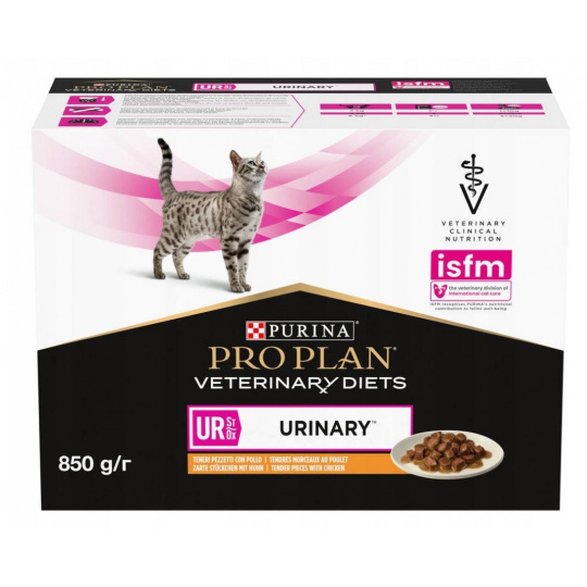 PURINA Pro Plan Veterinary Diets UR St/Ox Urinary Chicken - vlhké krmivo pro kočky - 10x85 g