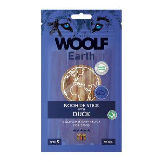 WOOLF Earth poch. NooHide S Sticks with Duck 90g