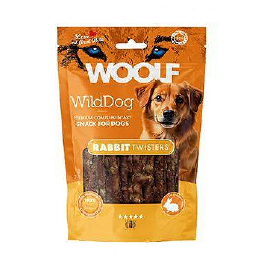 WOOLF WildDog poch. Twister Rabbit 100g WOOLF WildDog poch. Twister Rabbit 100g