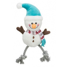 Vánoční hračka pes Xmas SNOWMAN plyš/bavlna 41cm TR