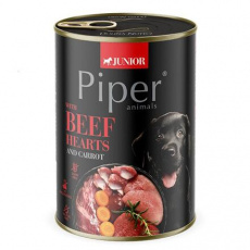 PIPER JUNIOR s hovězím srdcem a mrkví, konzerva pro štěňata 400g PIPER JUNIOR s hovězím srdcem a mrkví, konzerva pro štěňata 400g