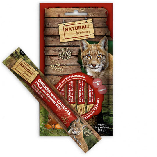 Natural Greatness Creamy VISION, funkční pamlsek - kuře, mrkev, 4 x 14 g Natural Greatness Creamy VISION, funkční pamlsek - kuře, mrkev, 4 x 14 g