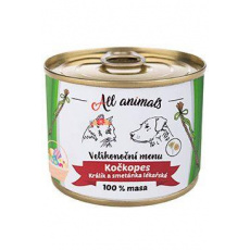 All Animals kočkopes Velikon.menu králík+smetánka 200g All Animals kočkopes Velikon.menu králík+smetánka 200g