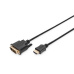 Digitus AK-330300-050-S adaptér k video kabelům 5 m HDMI Typ A (standardní) DVI-D Černá