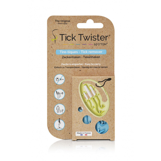 Tick Twister ClipBox 3ks - vytahovač na klíšťata v pouzdře, plast/silikon