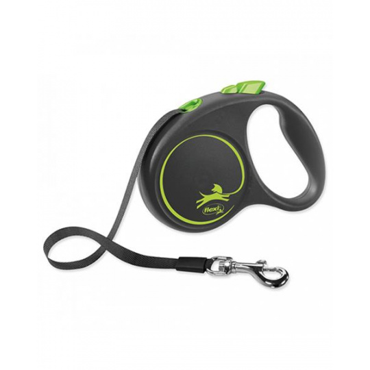 Vodítko FLEXI Black Design M pásek 5m/25kg zelená