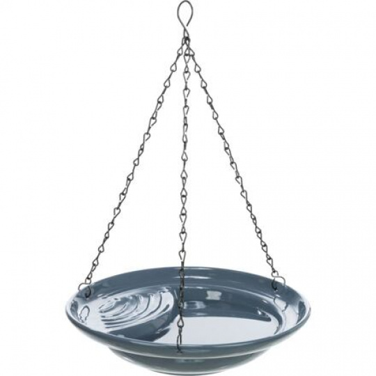 Venkovní závěsná keramická lázeň pro ptactvo, 550ml / 26 cm, modrá Venkovní závěsná keramická lázeň pro ptactvo, 550ml / 26 cm, modrá