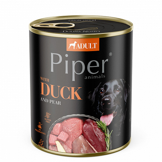 NEW PIPER s kachnou a hruškou, konzerva pro psy 800 g