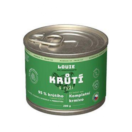 Louie Dog konz. Krůtí s rýží a prebiotiky 200g