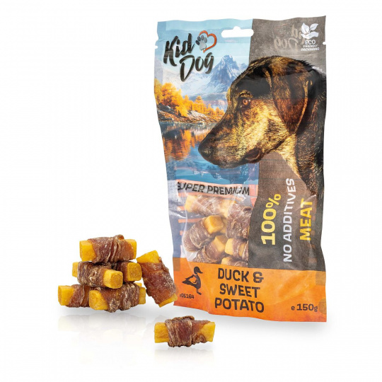 KIDDOG SUPER PREMIUM 100% kachní maso na batátu bez aditiv 150 g