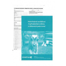 Tiskopis-Vet.osvědčení k přemístění zvířete NEW 50list