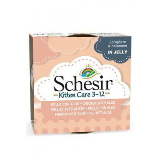 Schesir Cat konz. Kitten kuře/aloe v želé 85g Schesir Cat konz. Kitten kuře/aloe v želé 85g