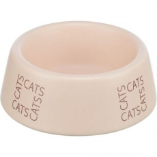 Keramická miska pro kočky s nápisem CATS, 0,15 l/ø 12 cm, růžová