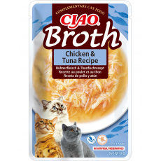 INABA Ciao Broth Chicken & Tuna - pamlsek pro kočky - 40g