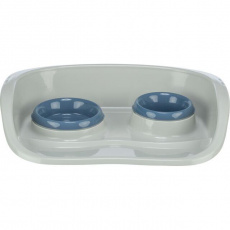 Plastový bar se 2 miskami (0,25 l/ 9cm a 0,3 l/11cm), 46x11x30 cm, šedá/různé Plastový bar se 2 miskami (0,25 l/ 9cm a 0,3 l/11cm), 46x11x30 cm, šedá/různé