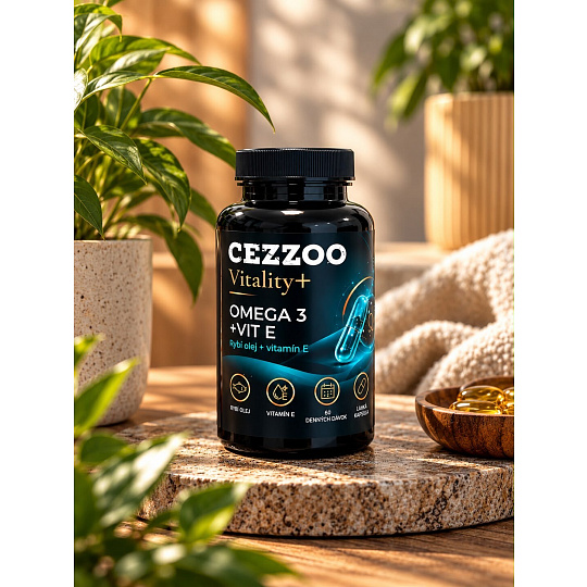 CEZZOO Vitality+ Omega3 + Vit E 60 kapslí CEZZOO Vitality+ Omega3 + Vit E 60 kapslí